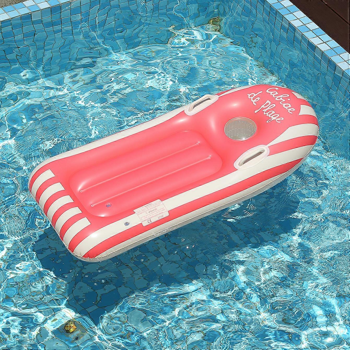 1PC Inflatable Portable Folding Surf Board with Safety Handles, Nordic Stripes Design for Shallow Water,