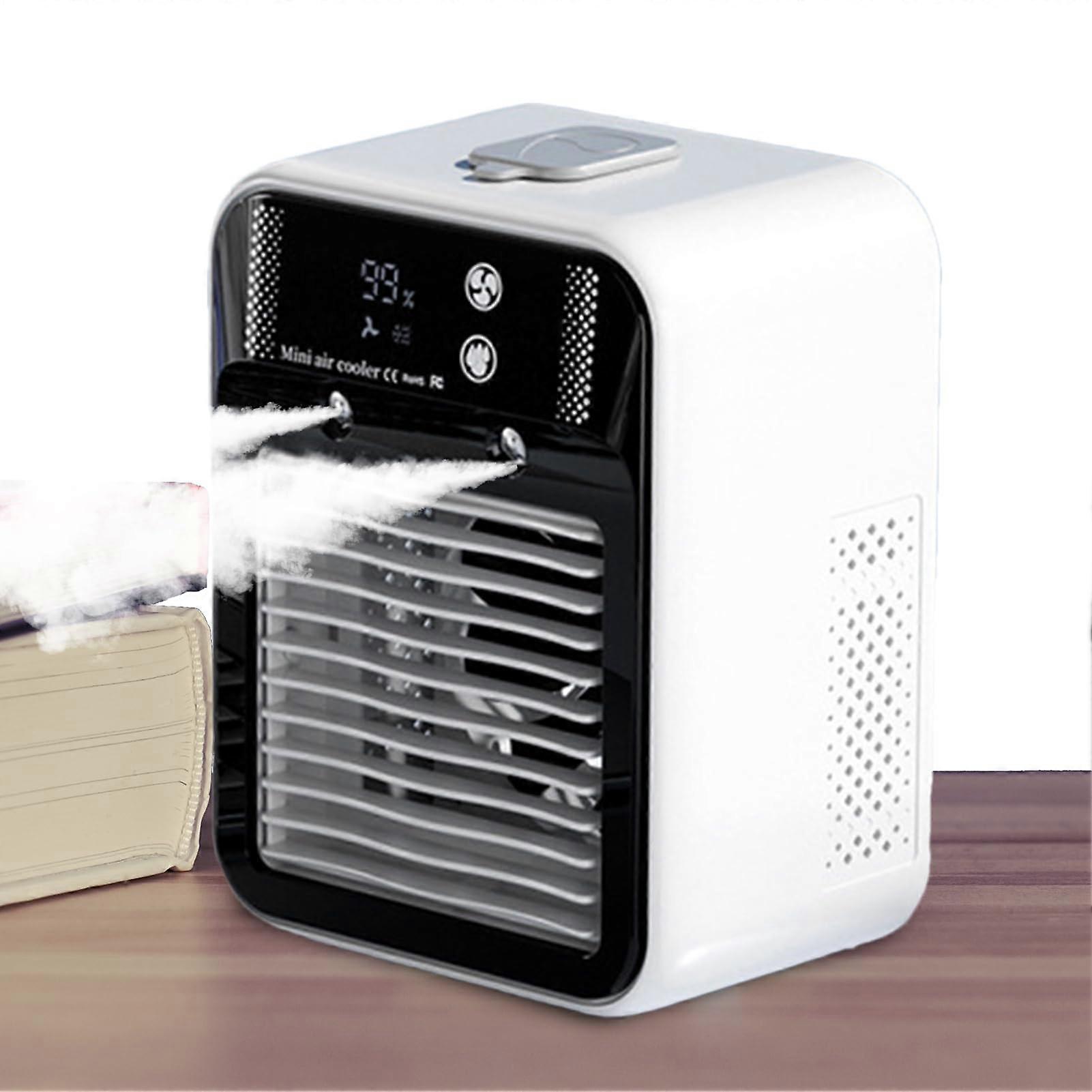 Portable Air Conditioner Fan with Dual Wind Speeds, Adjustable Mist, Digital Display for Travel and Desk