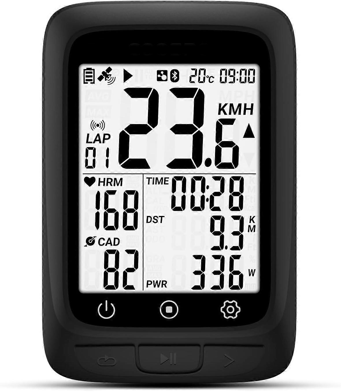 Bike Computer GPS Wireless, ANT+ Cycling Computer GPS with Bluetooth, Multifunctional ANT