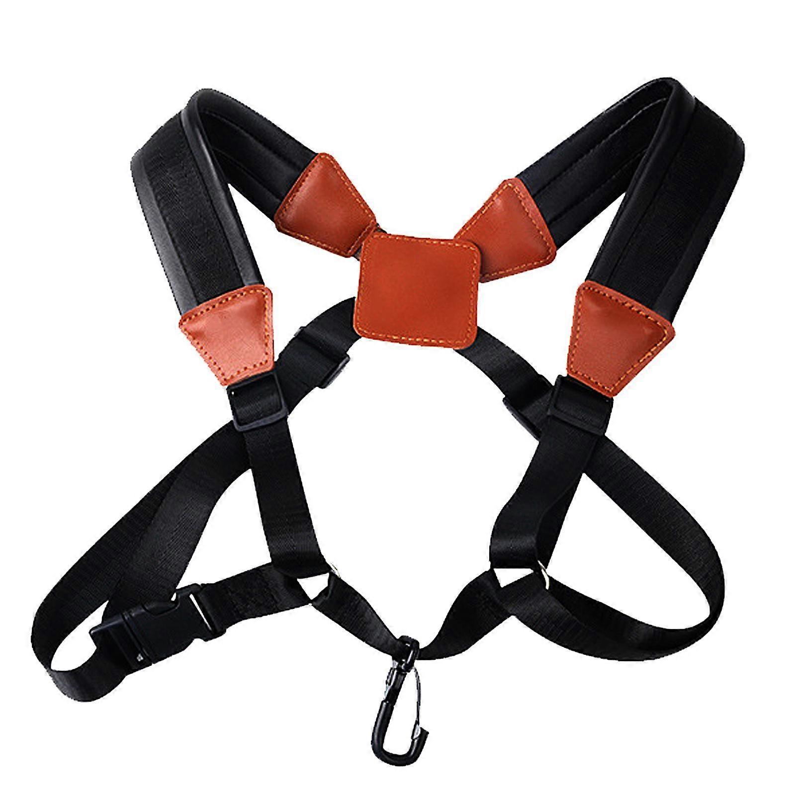 Saxophone Strap Sax Shoulder Strap Adjustable Padded Leather Strap for Soprano Alto Baritone
