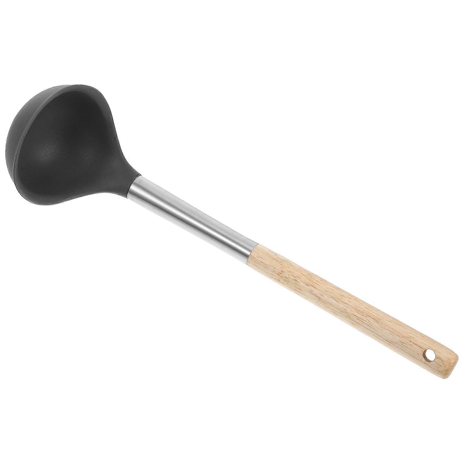 Silicone Soup Ladle with Stainless Steel Handle for Serving Soup