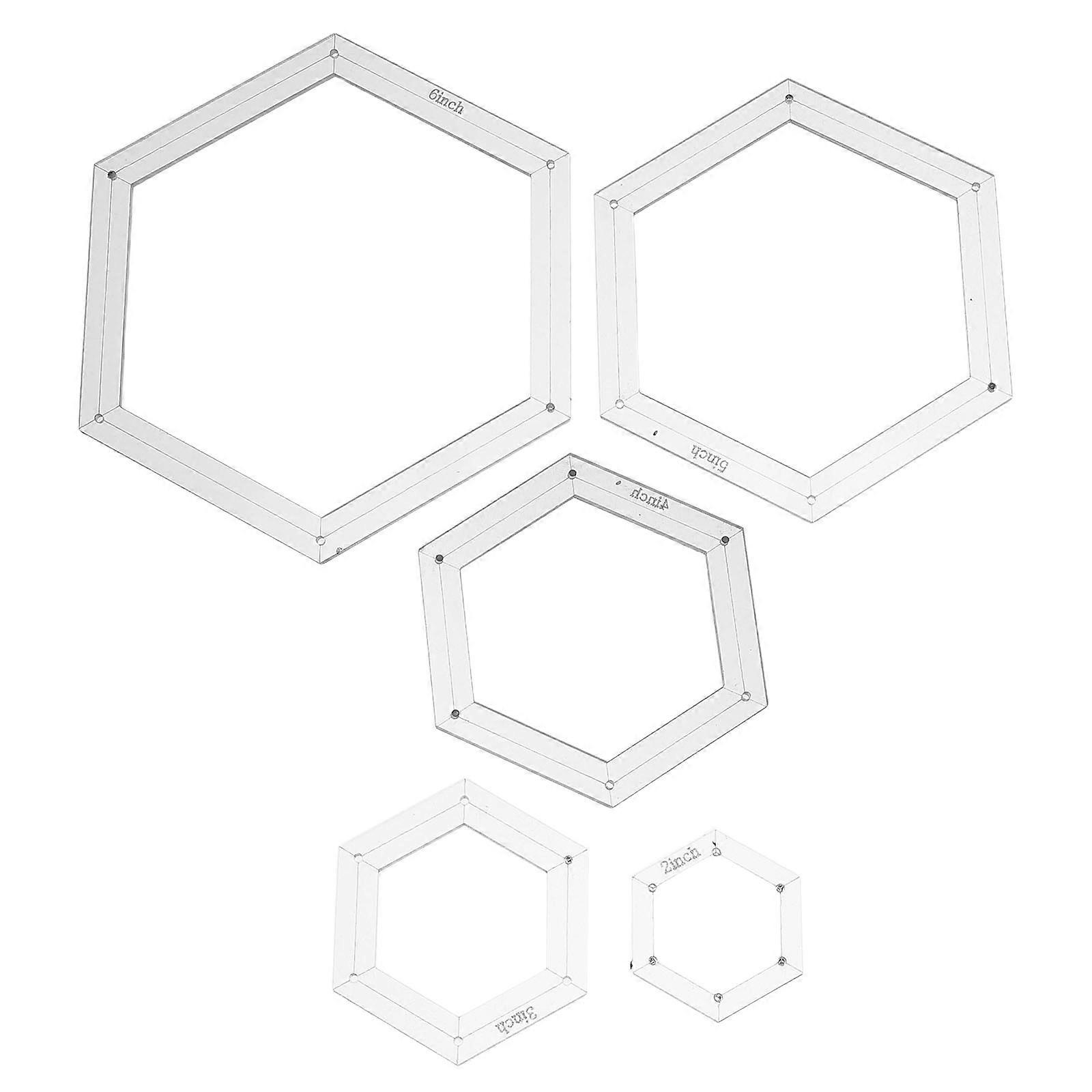 Patchwork Hexagon Quilting Templates for Sewing 5Pcs Acrylic Ruler Set