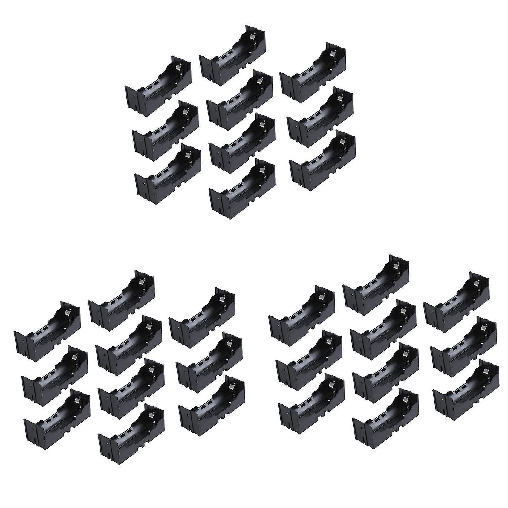 Plastic Single 26650 Battery Holder Case Storage Box 30Pcs Black