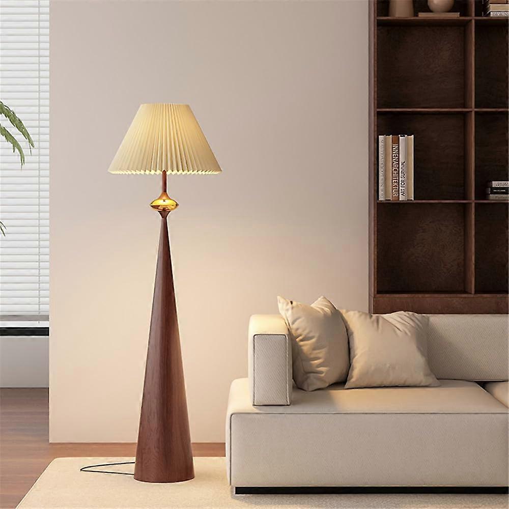 LED Floor Lamp with Touch Control, Adjustable Warm Lighting, Elegant Retro Brass Design for Living Room