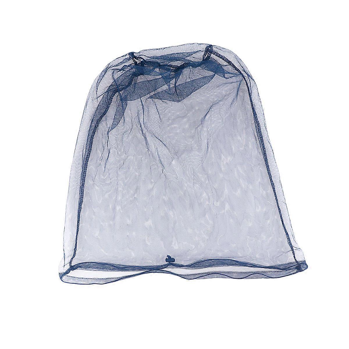 Mosquito Insect Hat for Outdoor Activity 2Pcs Blue Flexible Mesh Cap