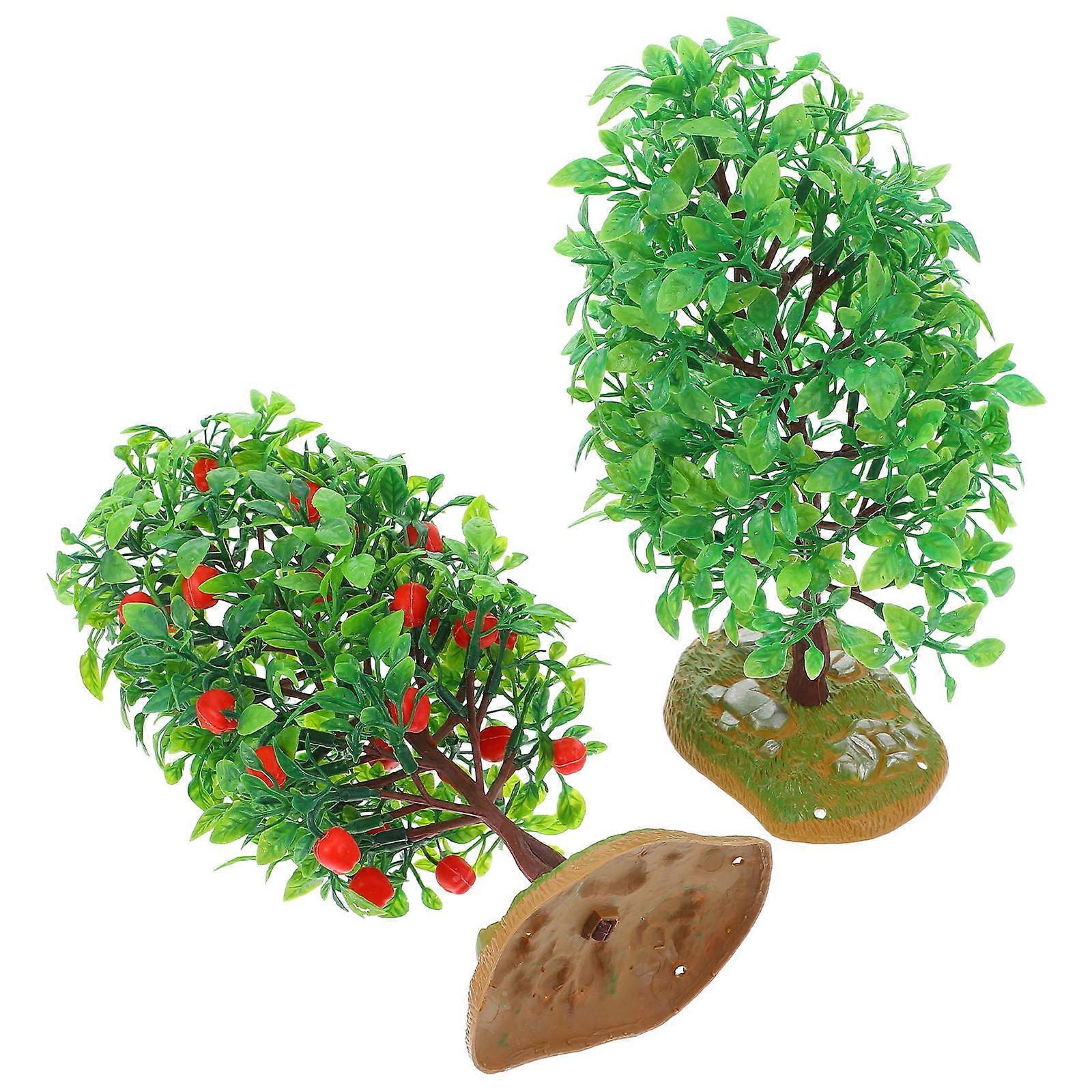 Miniature Simulation Model Landscape Tree For Sand Table Diy Beautification Realistic Design 2Pcs