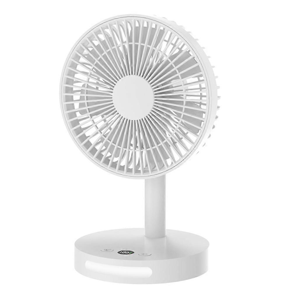 Digital Display Office Mini Desktop Night Light Electric Fan White