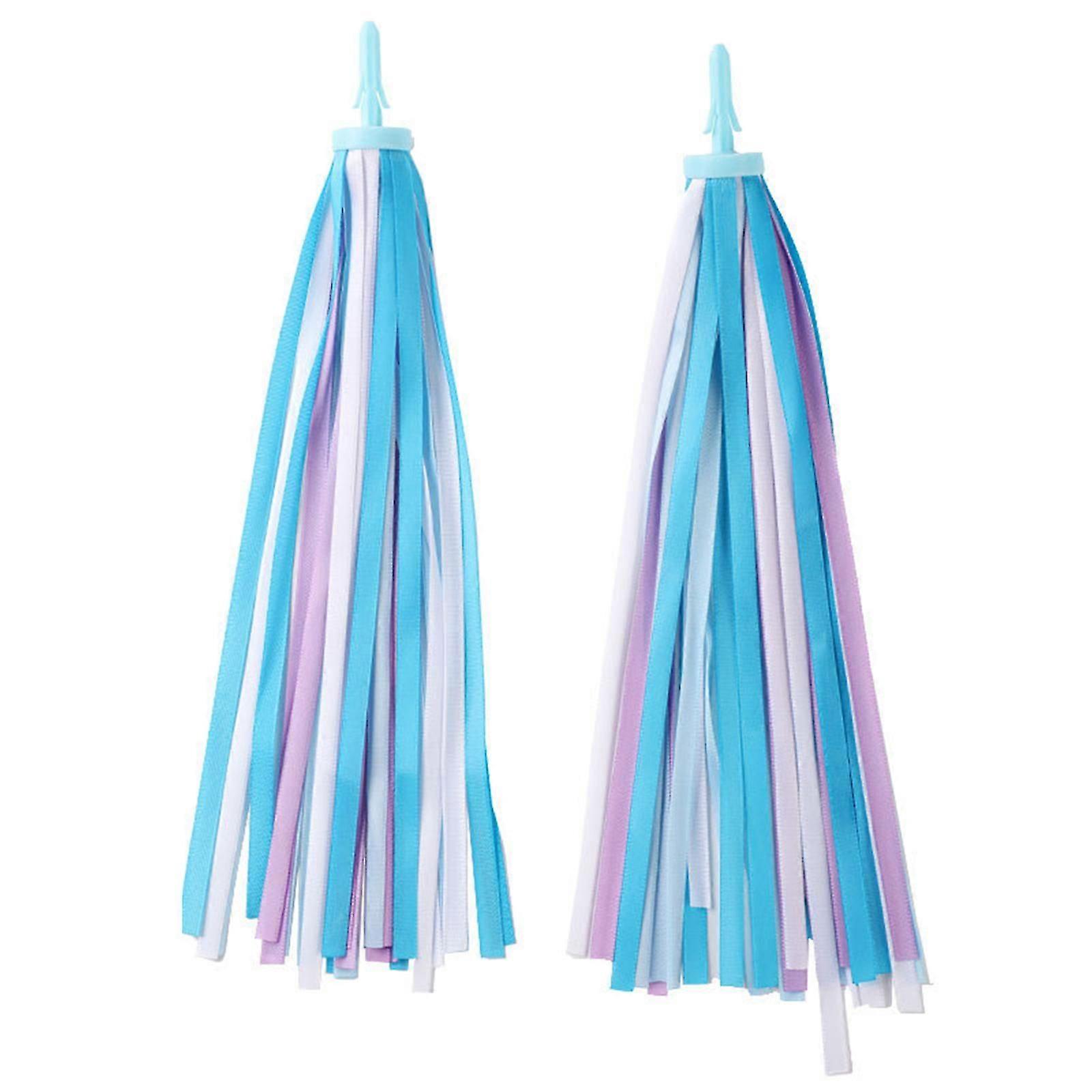 2er-Pack bunte Lenkerquasten für Fahrräder und Roller, Regenbogenfarben, Rosa und Gelb