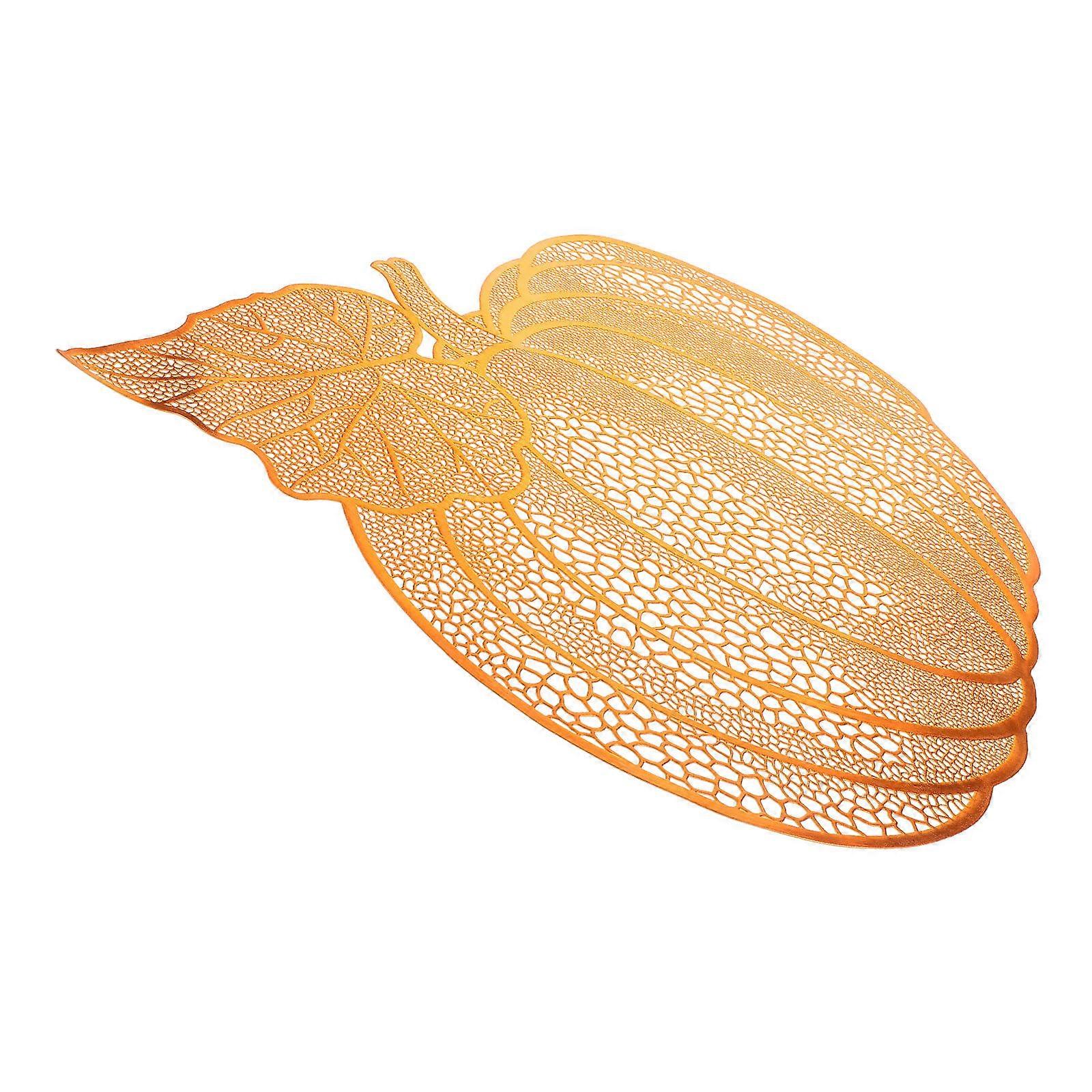 Faux Pumpkins Table Decor Waterproof Pumpkin Shaped Placemats for Dining Table