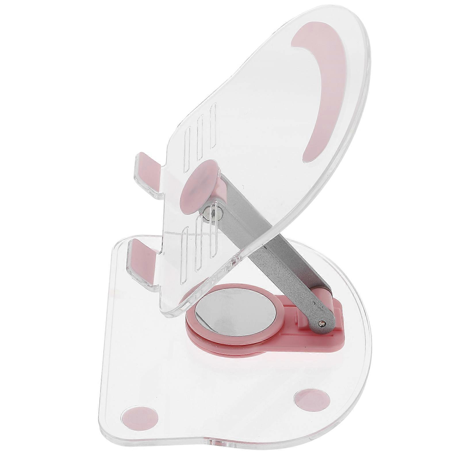 Pink Acrylic Folding Tablet Stand for Holding Use with Rotating Feature