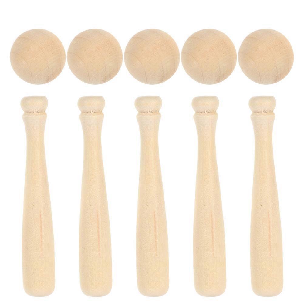 Wooden Mini Baseball Bat Set for Craft Projects with 2Sets DIY Painting Kit