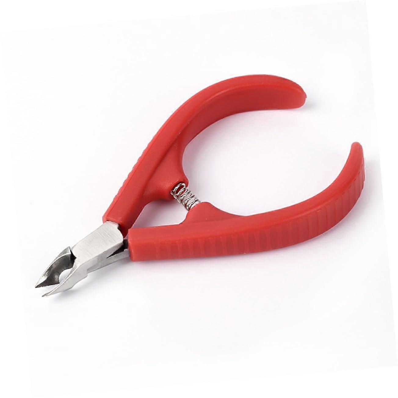 2pcs Professional Cuticle Nipper and Trimmer Set Sharp Removal Ergonomic Plastic Handle Red