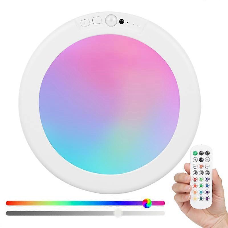 Wireless RGB Ceiling Light with Remote, USBC Rechargeable Motion Sensor LED for Closet Stairs