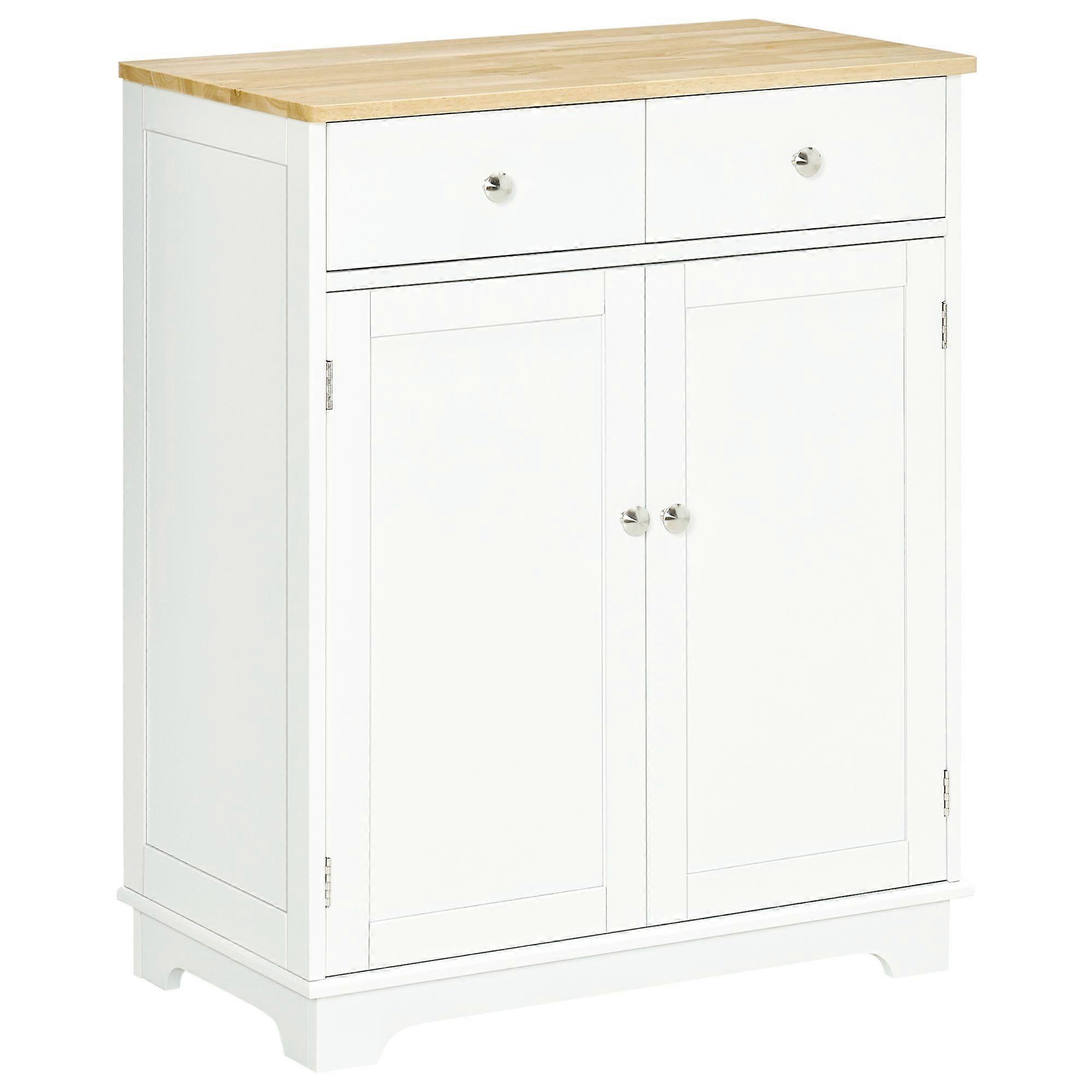 Kitchen Floor Cabinet with Solid Top and Adjustable Shelf