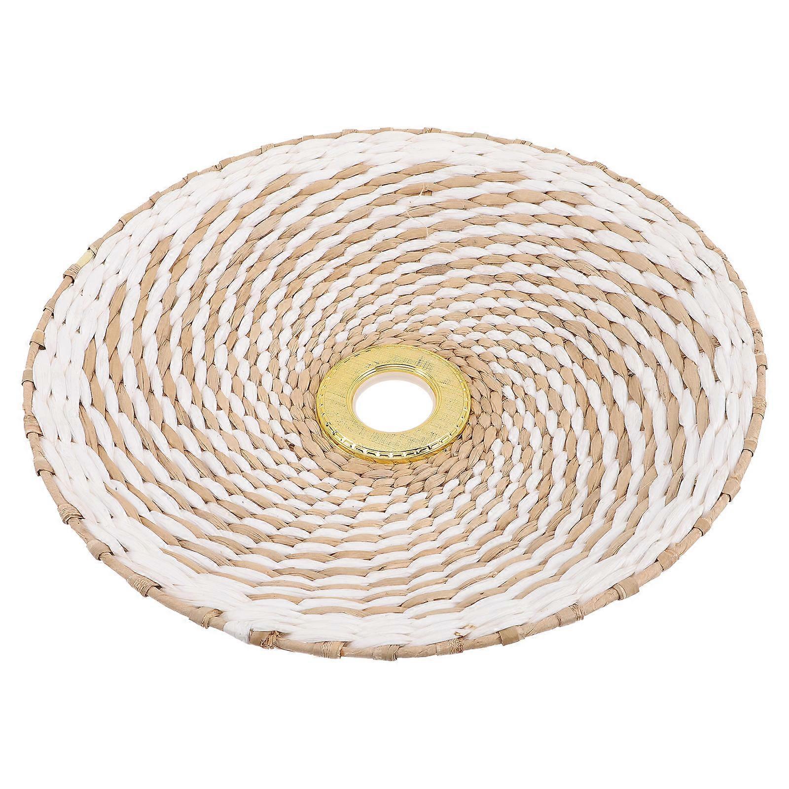 Small Lampshade E27 Socket for Decor 2Pcs Sky-Blue Retro Woven Lamp Cover