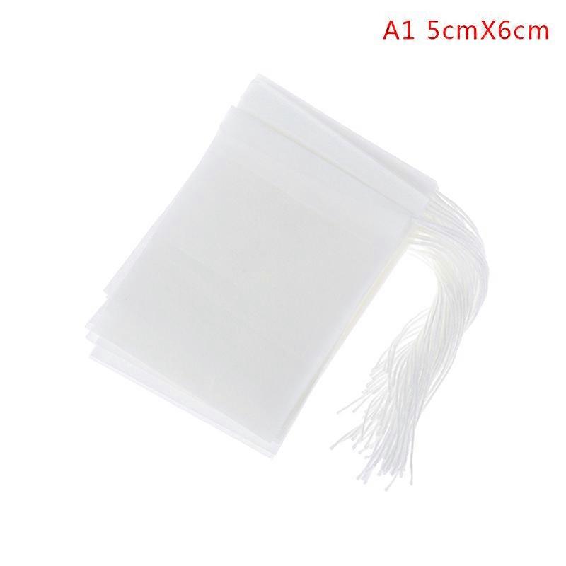 100st / parti papperstepåsar filter tomma tepåsar med dragsko för örtlöst te