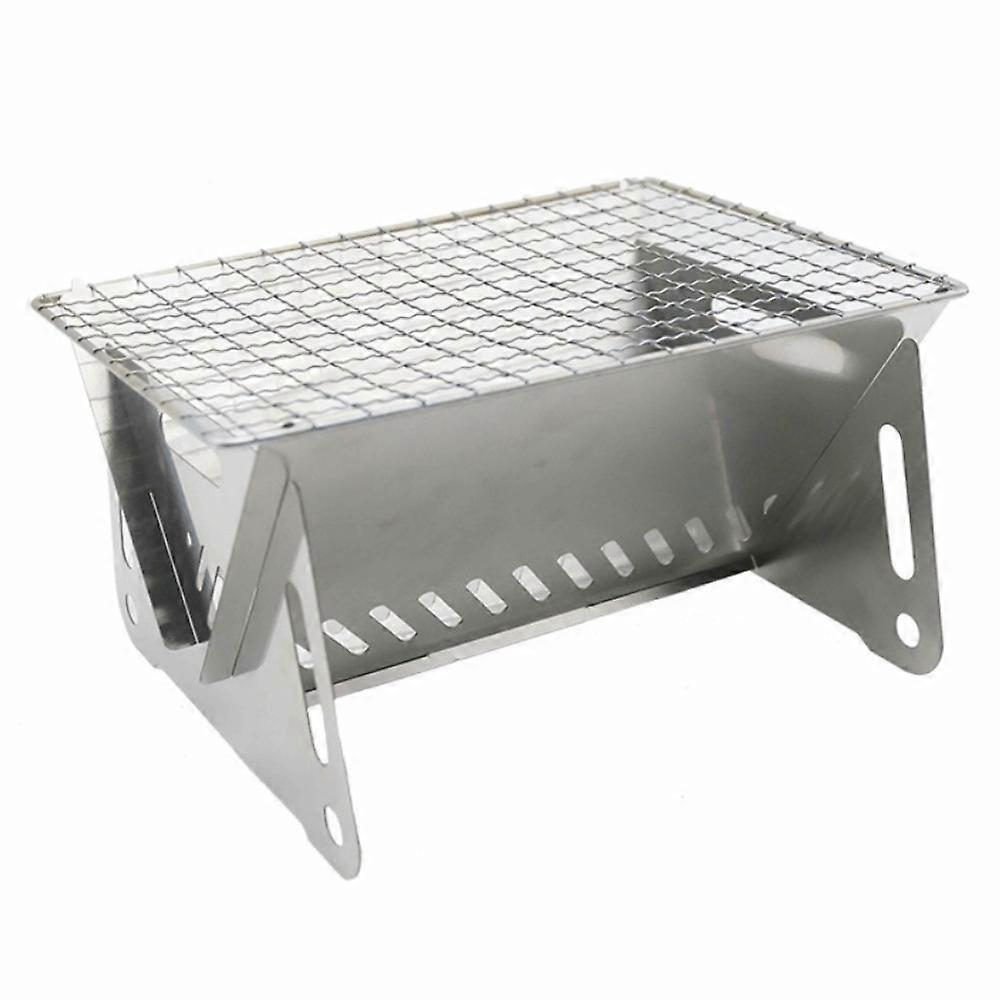 Gril de Barbecue pliant d��tachable en acier inoxydable, po��le de Barbecue r��sistant �� la chaleur, support de Barbecue pliable Portable, feu 