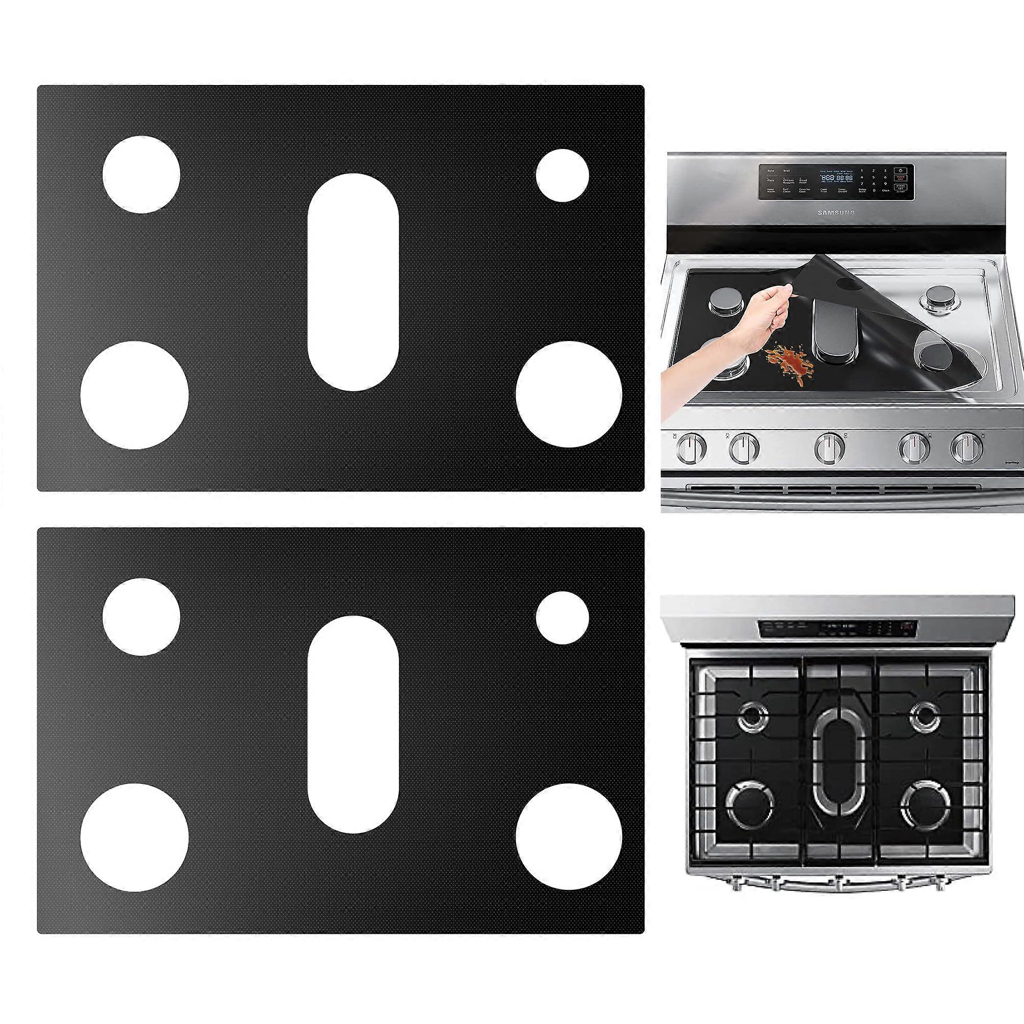 Stove  Protector for Samsung 5 Burner Gas Range, Reusable NonStick Burner Covers, 2 Pack