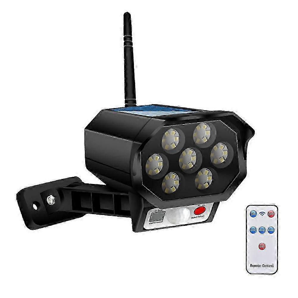 Solar Security Light With Motion Sensor 42 Led Simulation Camera Remote Control Waterproof Outdoor