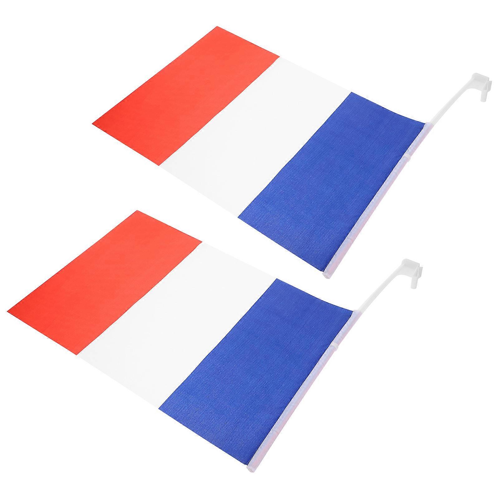 France Car Flag with Pole for Decor Made of Polyester Easy to Attach and Remove 2 Pieces