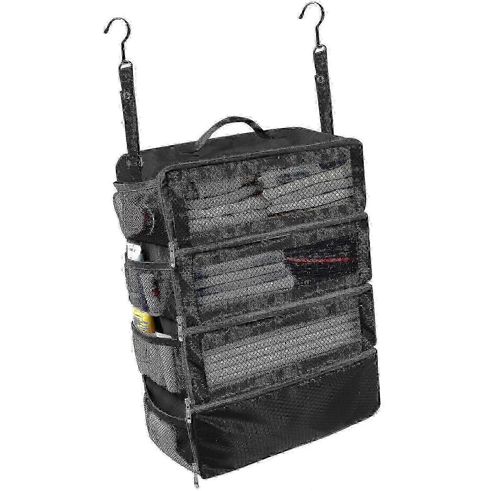 Foldable Travel Clothes Storage Bag With Multiple Sections For Organized Packing - Gray