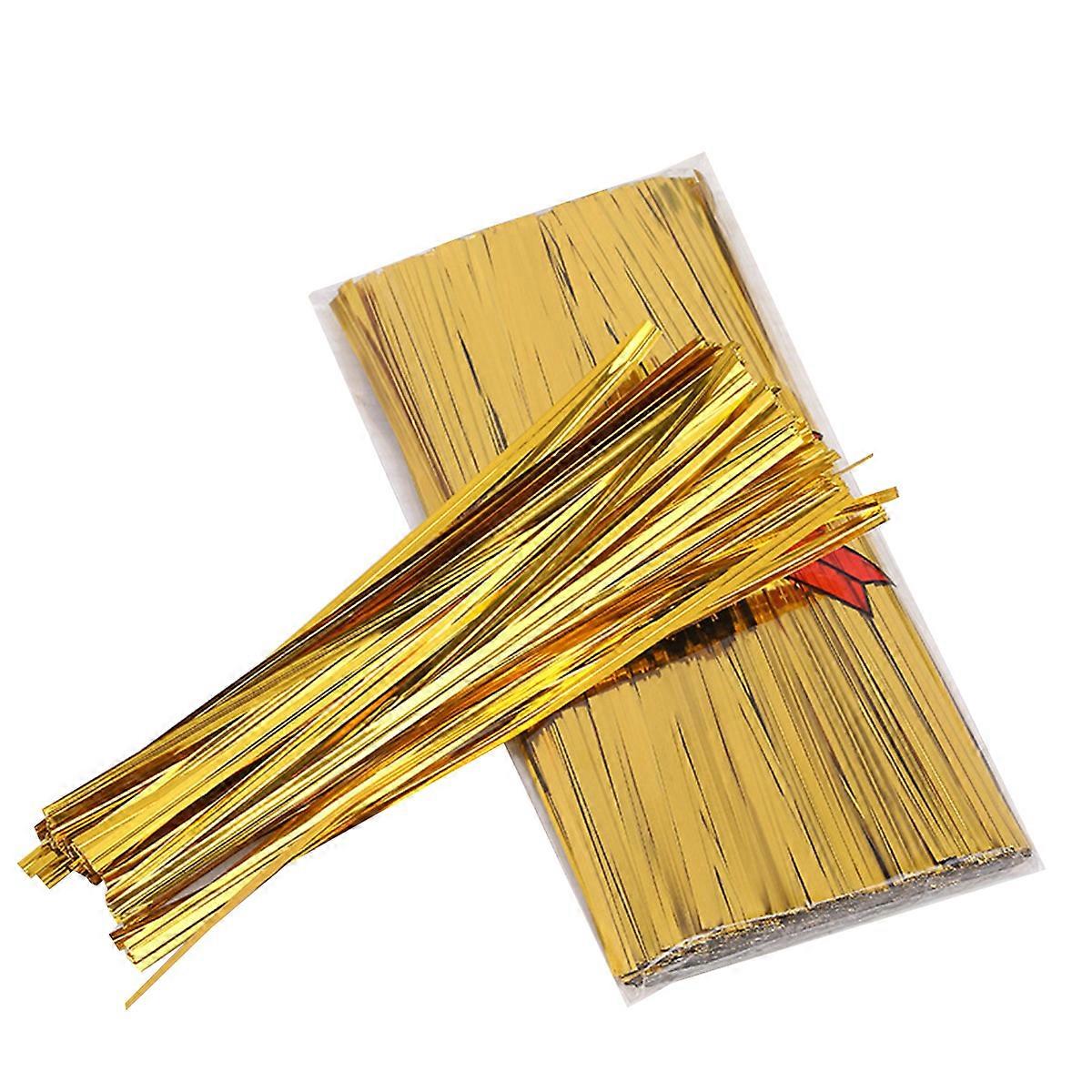 Bridas de embalaje para regalos, 10 cm, doradas