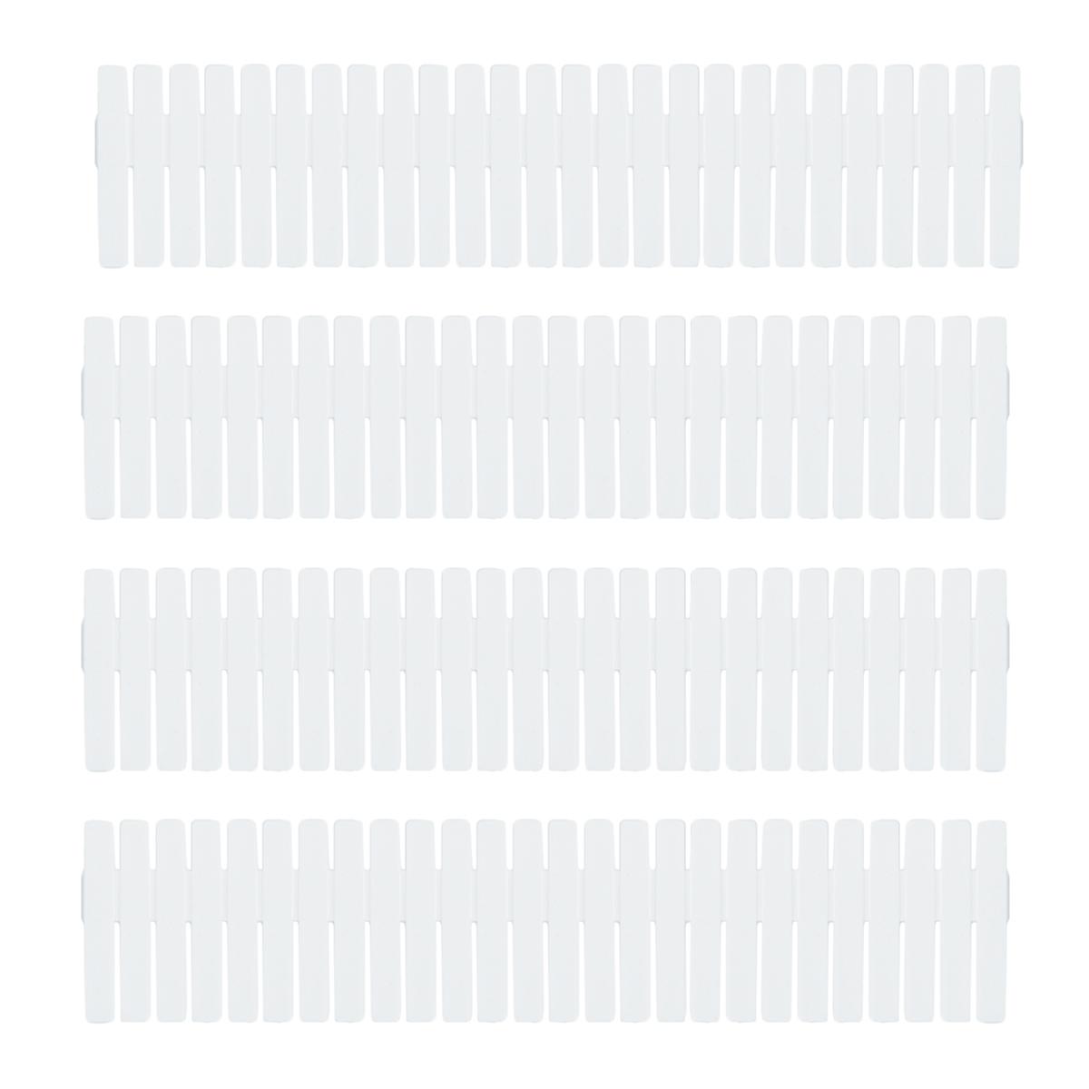 Plastic Drawer Divider for Drawer Organizing 4Pcs White Household Storage