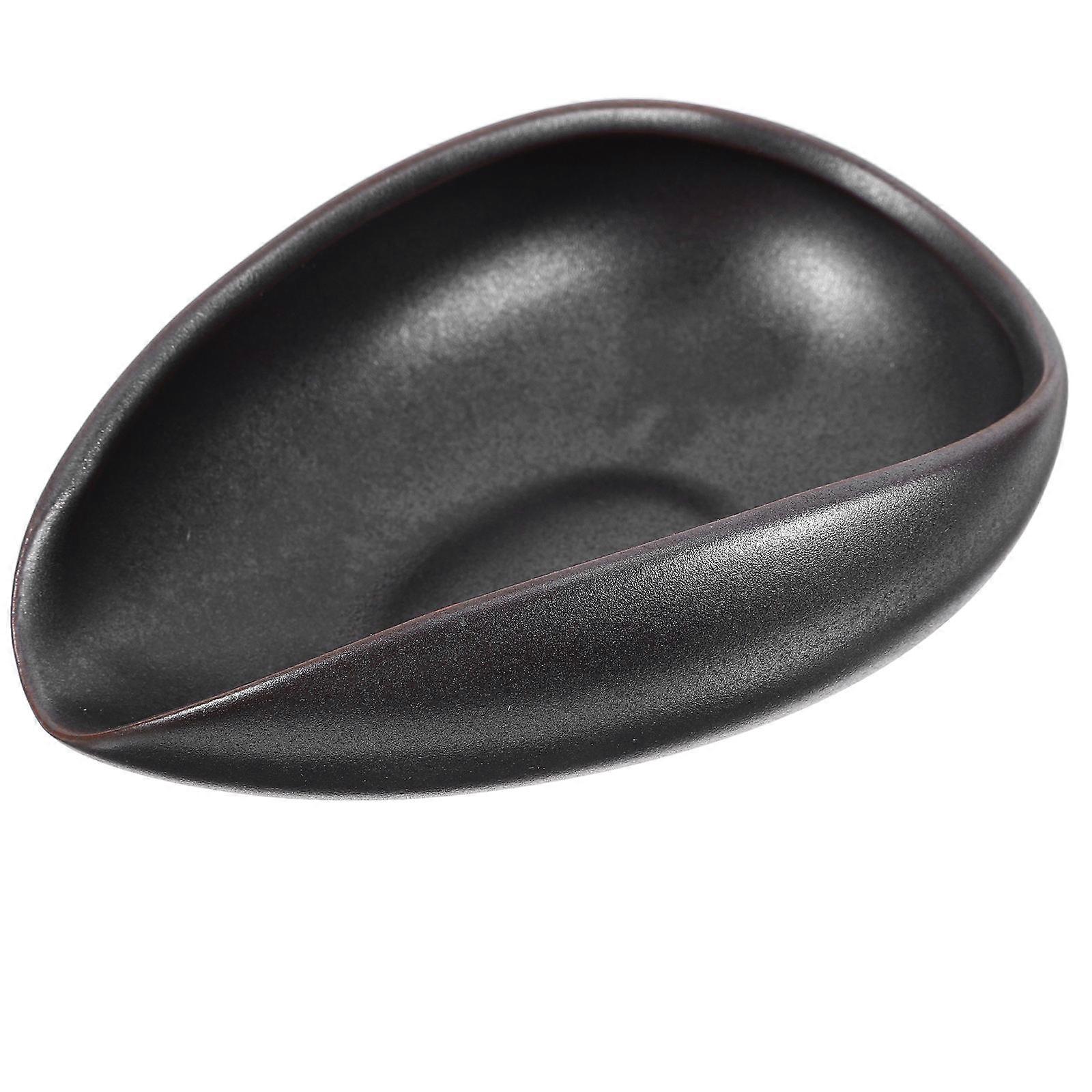 Ceramic Coffee Bean Dosing Tray Black for Household Coffee Use