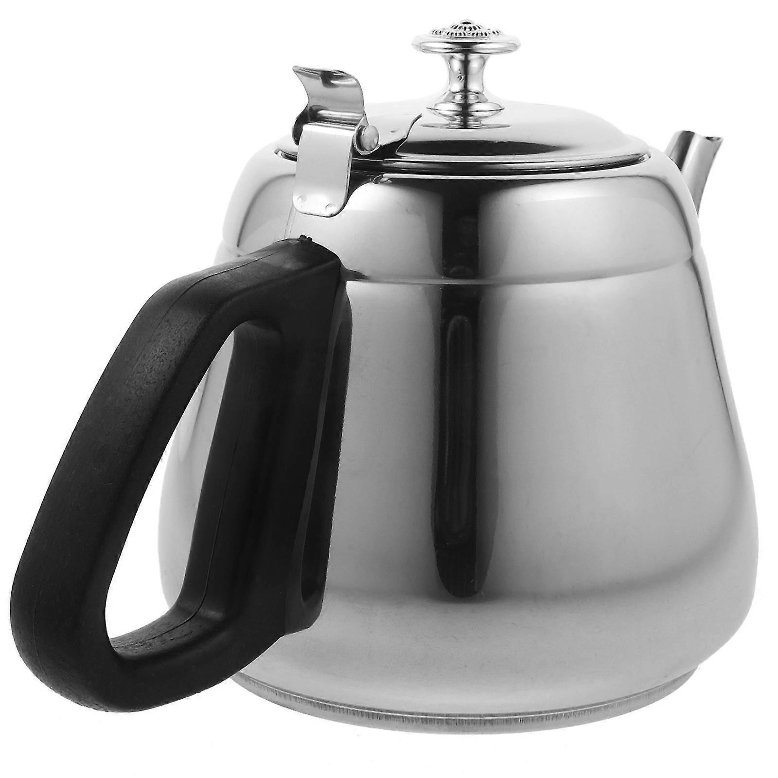 Silver Metal Tea Pot for Brewing Tea with Strainer 1 Piece