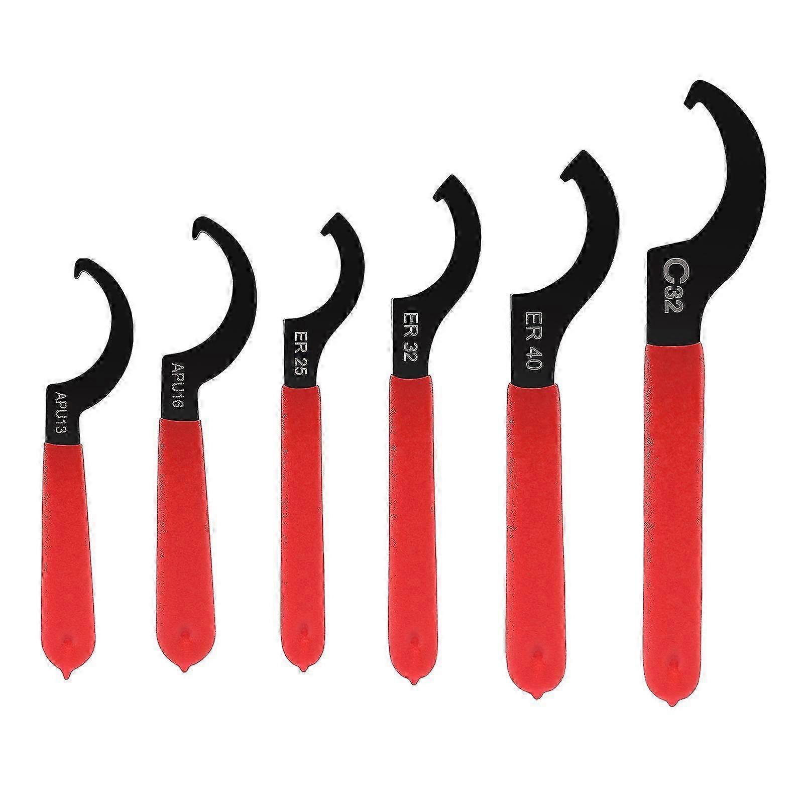 6pcs/set Suspension System Hook Head Spanner Wrench Crescent Chumian