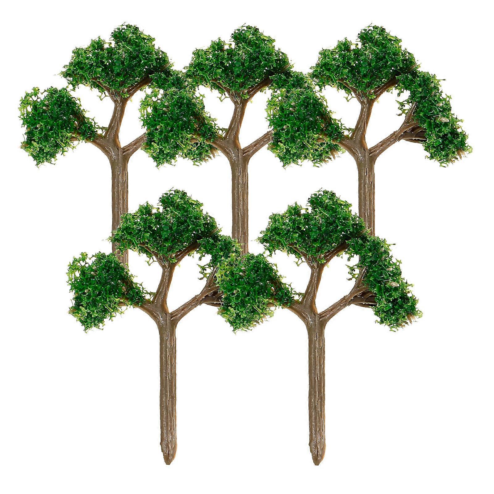 Model Tree Miniature Trees for Scene Decoration 5Pcs Green Plastic Landscape