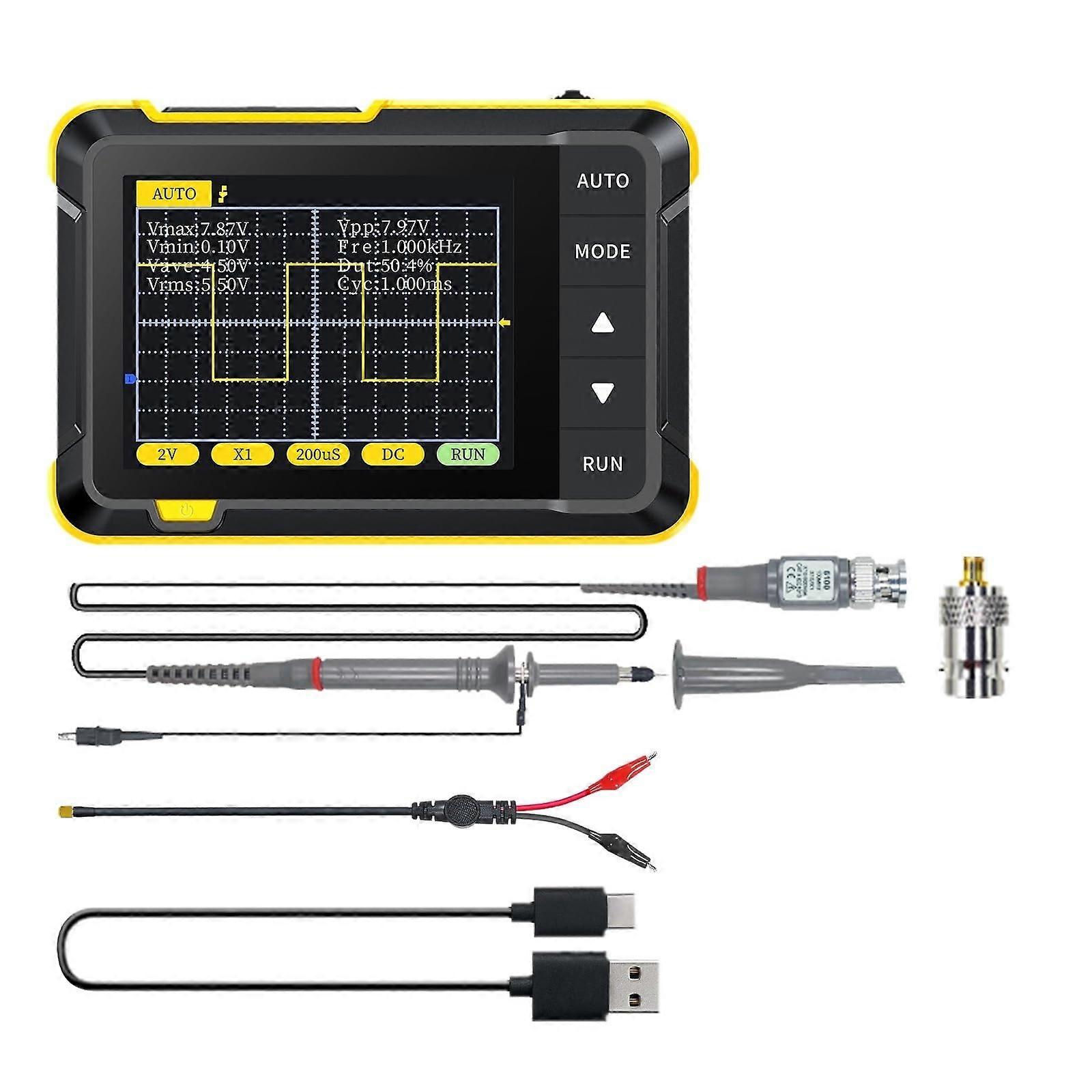 Handheld Digital Oscilloscope 2.5MSa/s 200KHz with OneKey Auto Display for Electronics