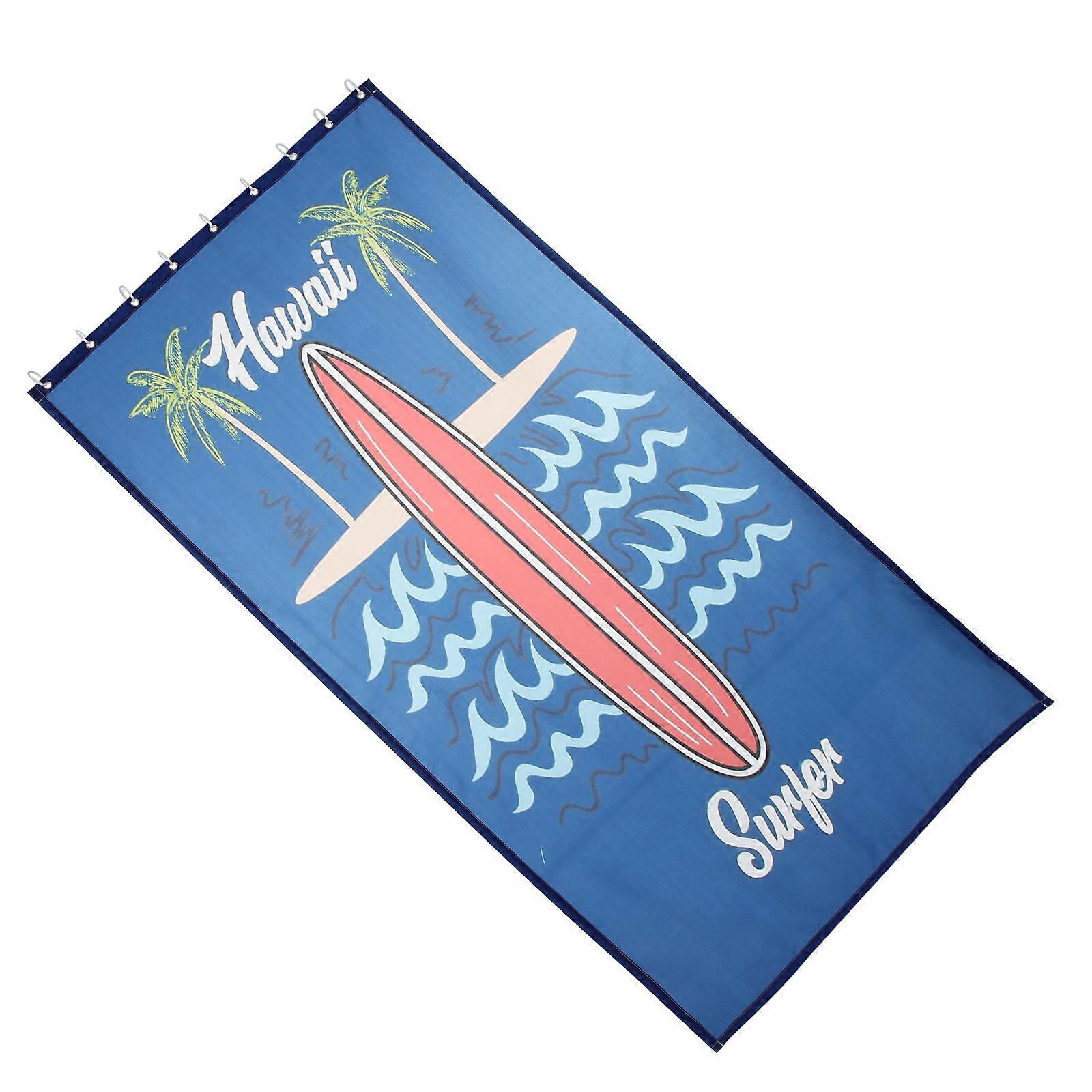 Coconut-Palm Pattern Shower Curtain Kit for Waterproof Use 2Sets