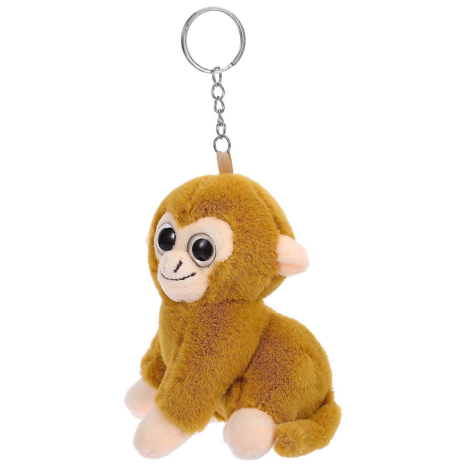 Monkey Shape Keychain Backpack Hanging Decor Bag Plush Monkey Pendant Keyring