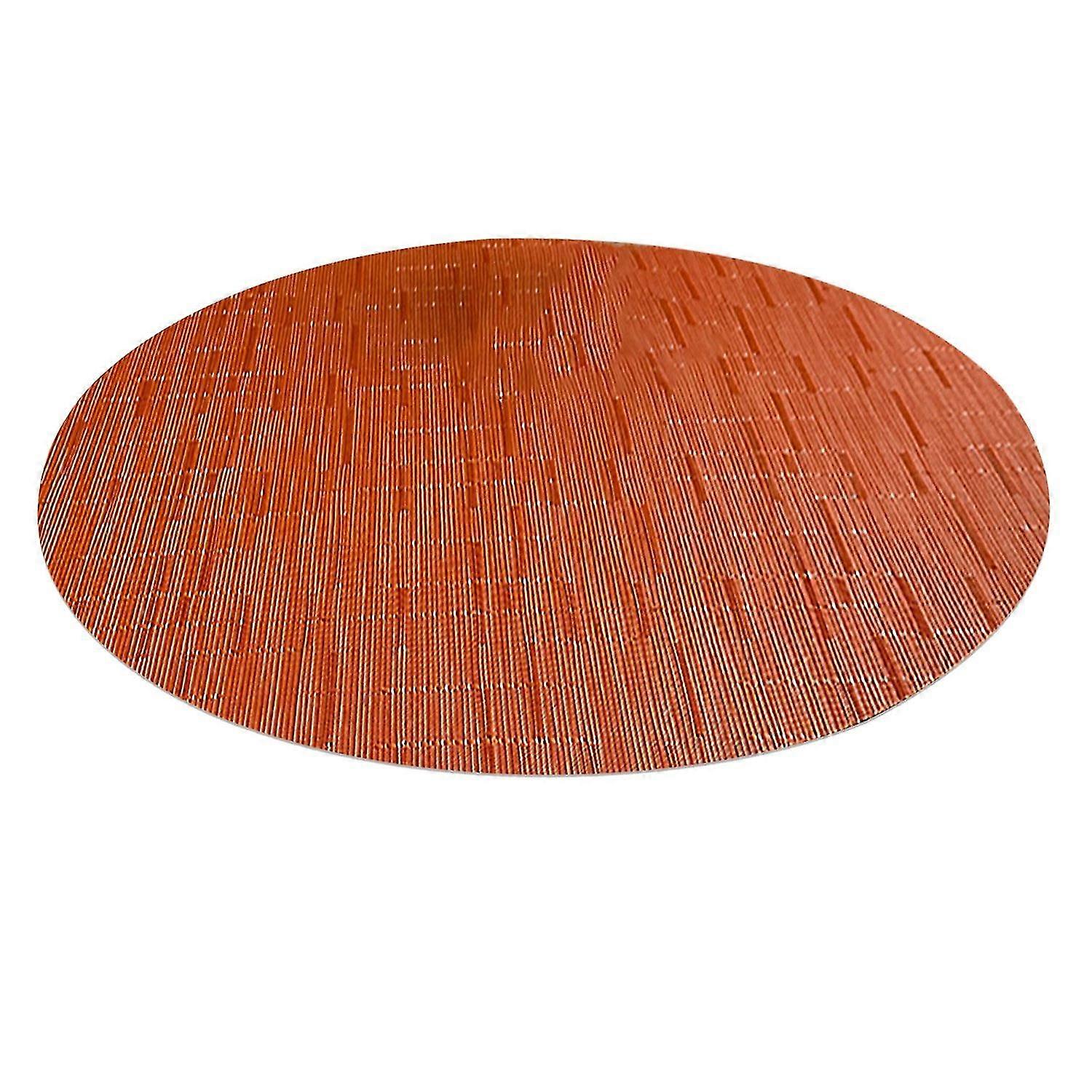 Bamboo Texture Placemat Oval Shape PVC Kitchen Dining Table Mat for Restaurants