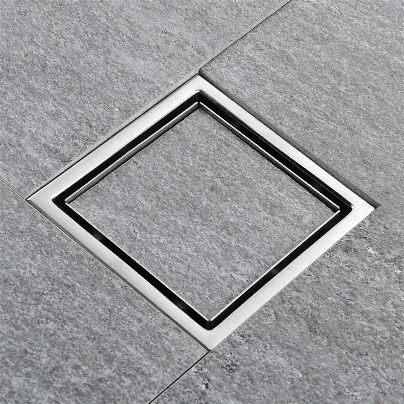 110mm Black Square Stainless Steel Shower Floor Drain Tile Insert for Bathroom Kitchen