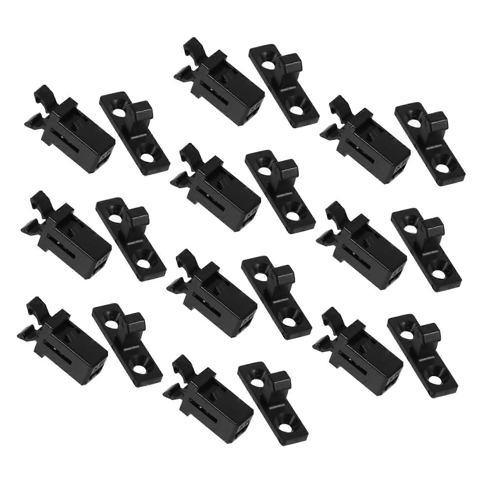 10 Sets ABS Iron Trash Can Lid Locks Secure Push Clip Replacement for Home Office Black
