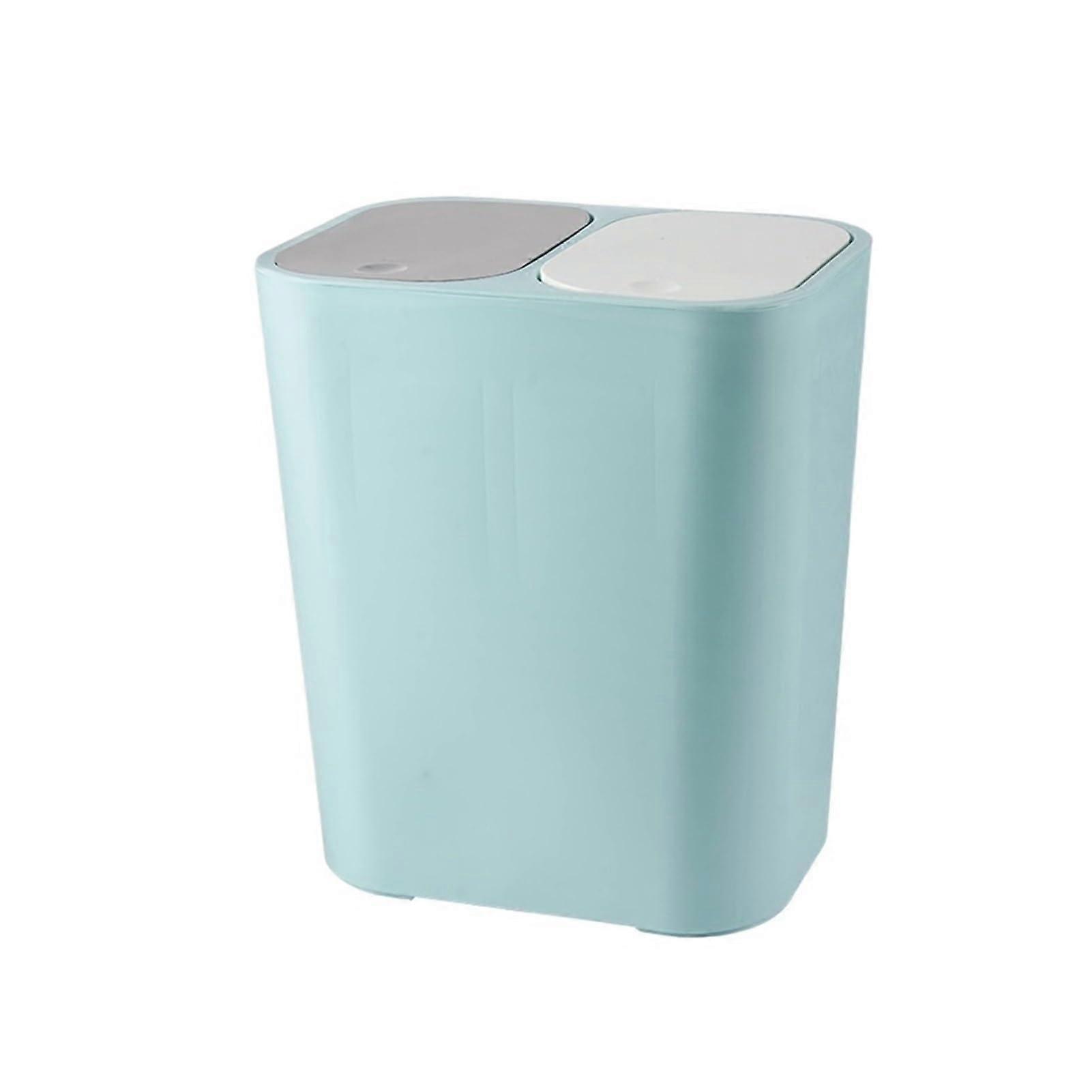 Trash Can Dual Compartment with Lid for Kitchen and Bathroom, Slim SpaceSaving Design