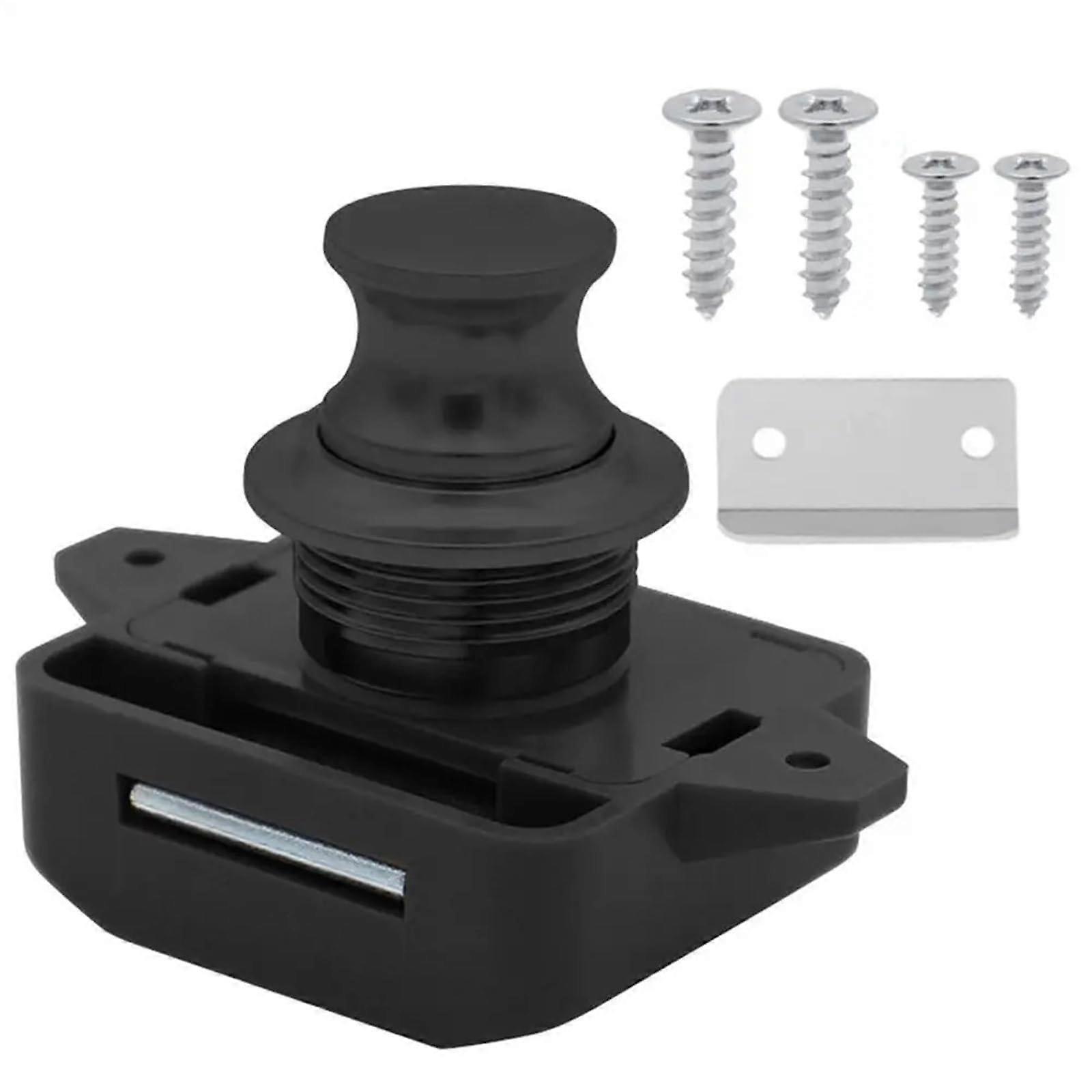 Push Button Cabinet Lock 5 Pack with Key and Handle for RV Drawer and Marine Door Security