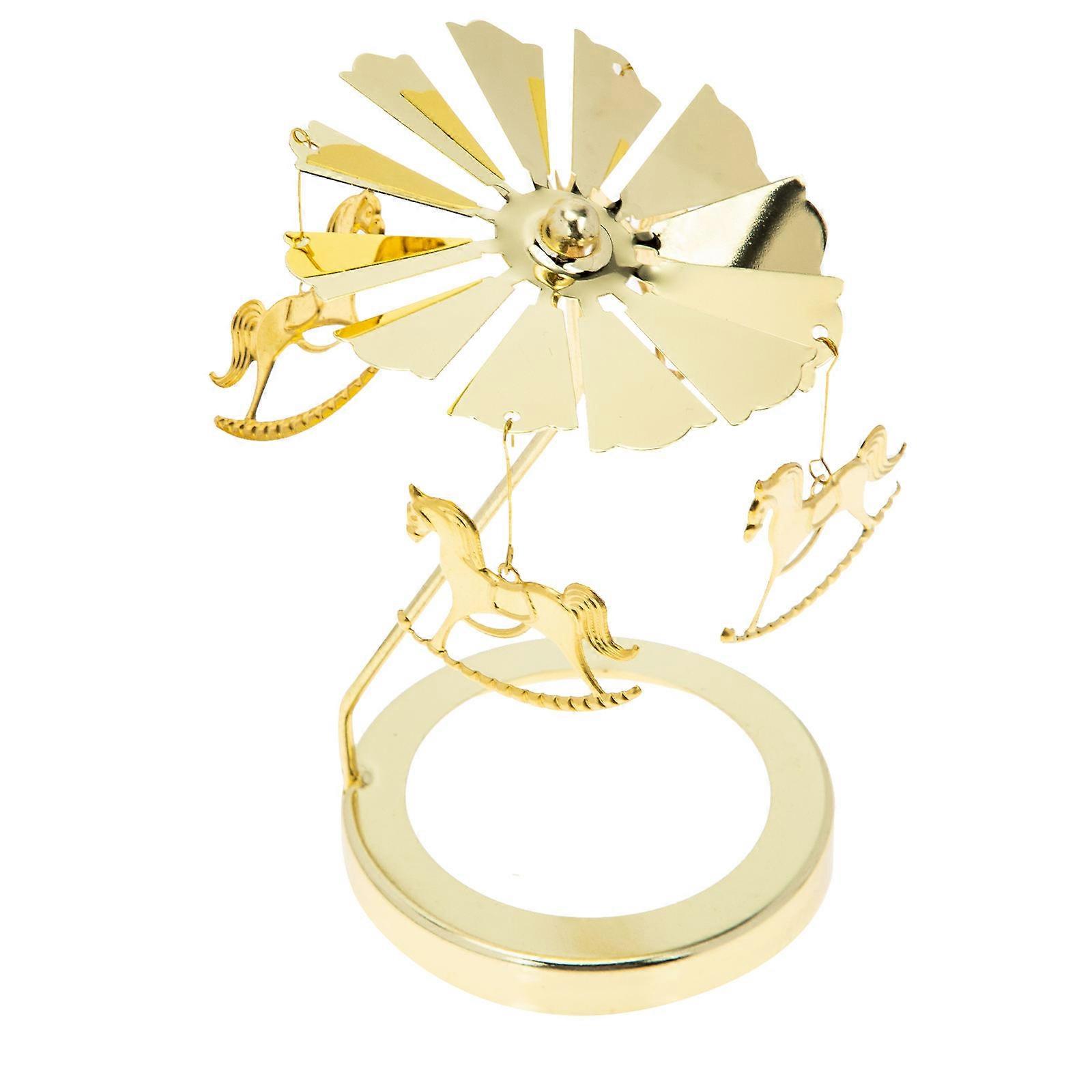 Decorative Candle Carousel Golden Iron Candlestick for Decor