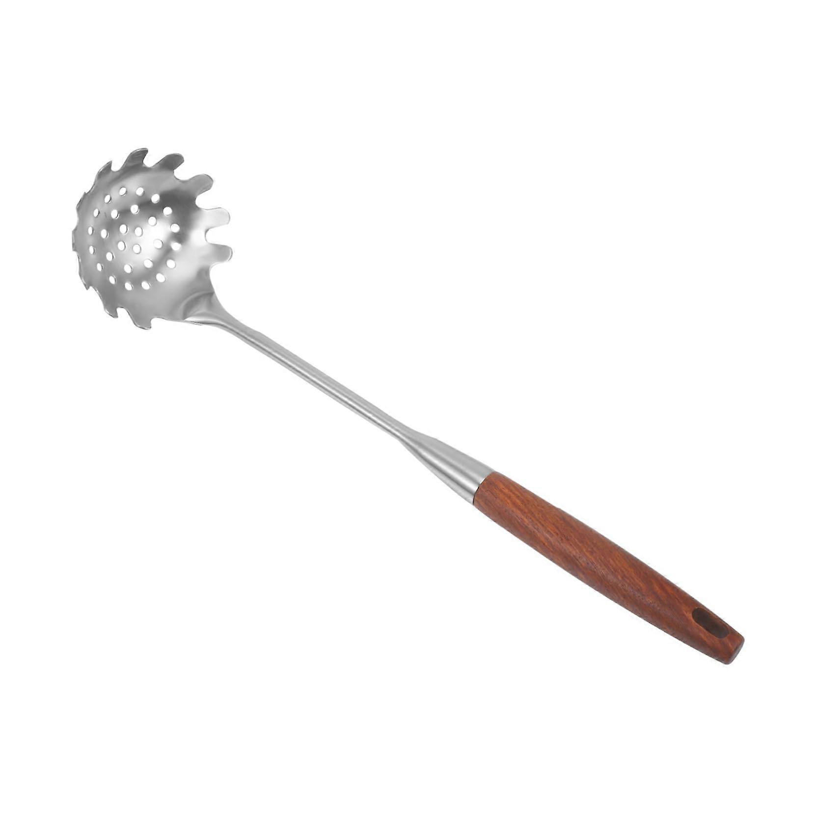 Stainless Steel Pasta Server with HeatResistant Handle for Easy Noodle Straining and Serving