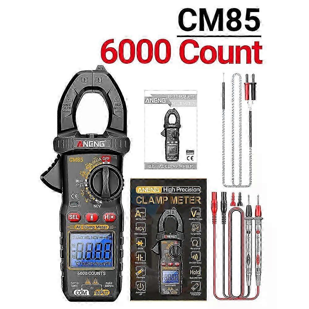 Digital clamp meter multimeter AC/DC voltage 6000 counting capacitance NCV ohm voltage current Hz tester, suitable for electrical tools