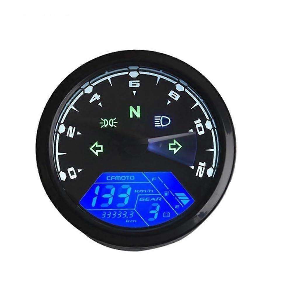 Universal Motorcycle Digital Speedometer Tachometer with Fuel Meter LCD Night Vision Gauge