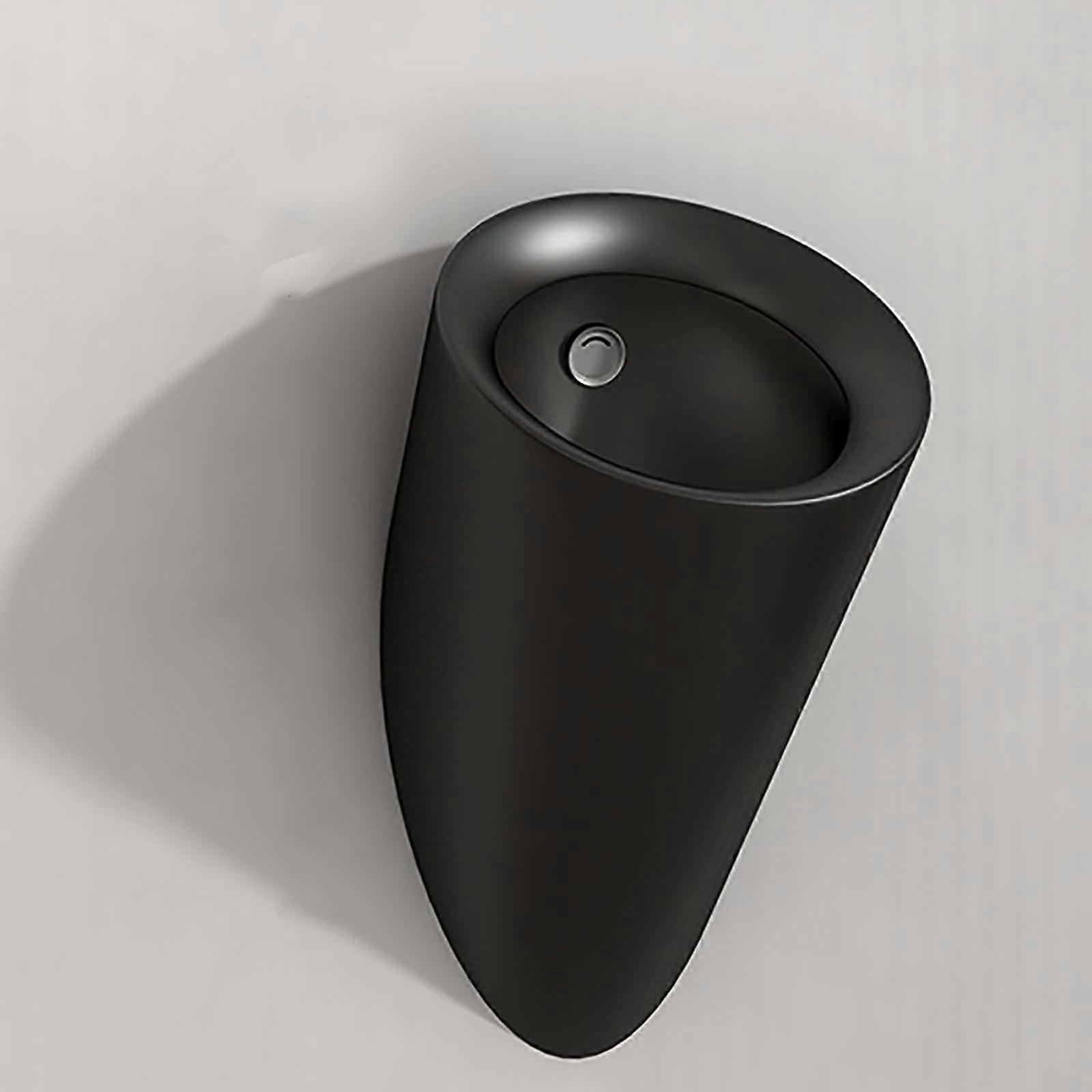 Black Wall Mounted Urinal for Men with Touchless Automatic Flushing and SplashResistant Design