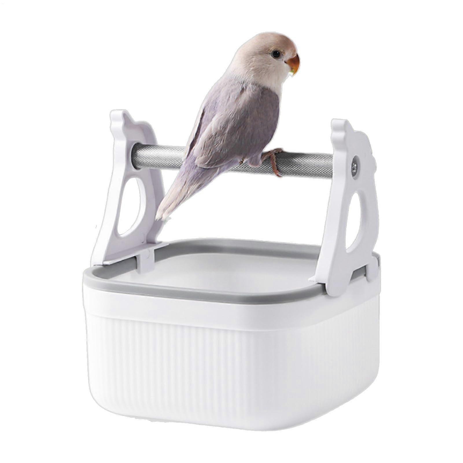 Parrot Training Perch with Toilet Bucket, RustResistant Bird Stand for Macaws and Conures