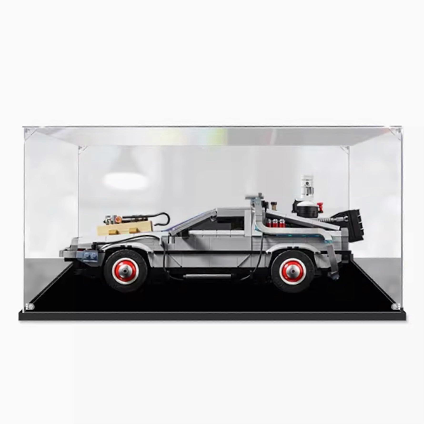 Display Case for  10300 Time Machine Car, Clear Acrylic Dustproof Showcase, 3mm Durable Build