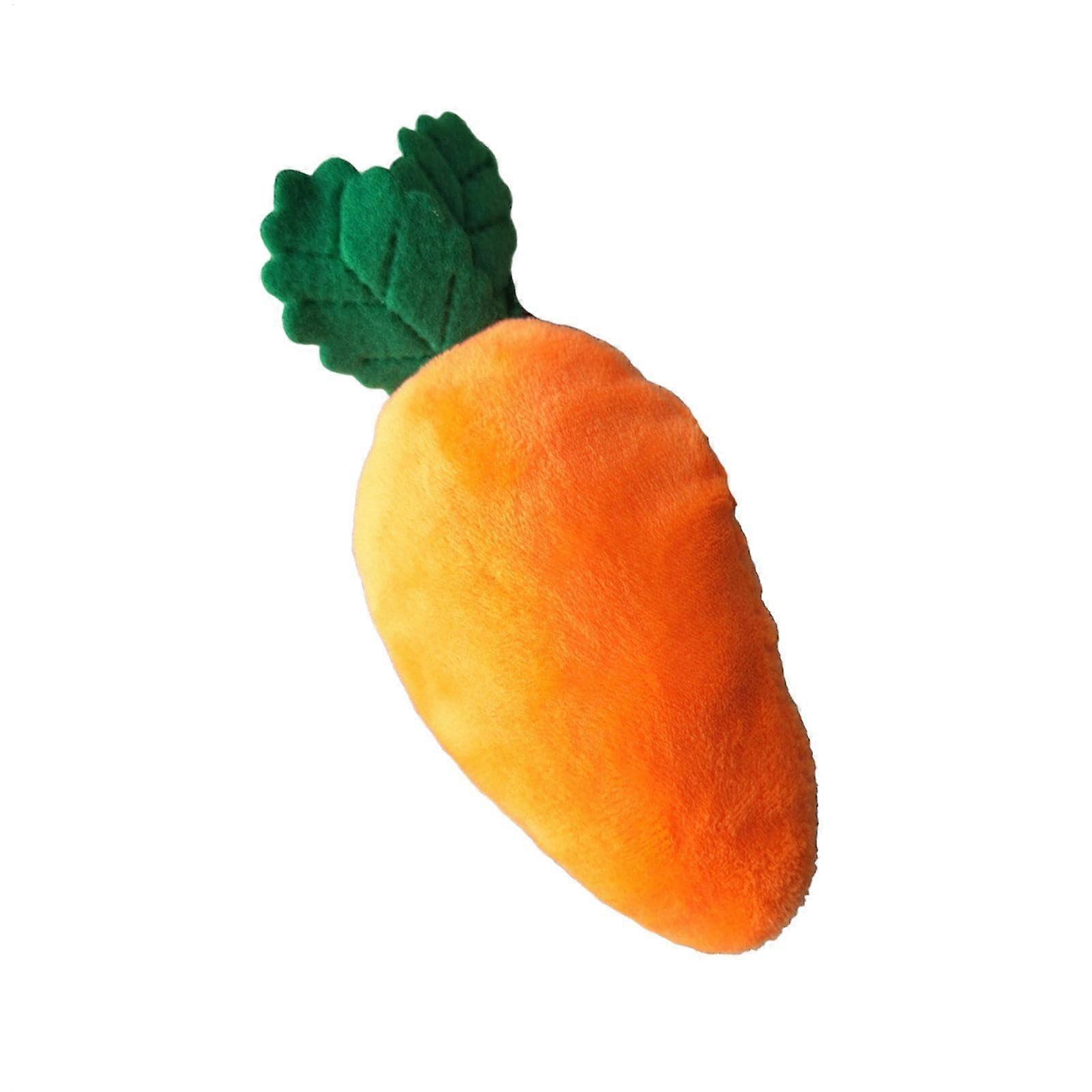 Carrot Shaped Squeaky Dog Toy Durable Plush for Aggressive Chewers Interactive Training Aid