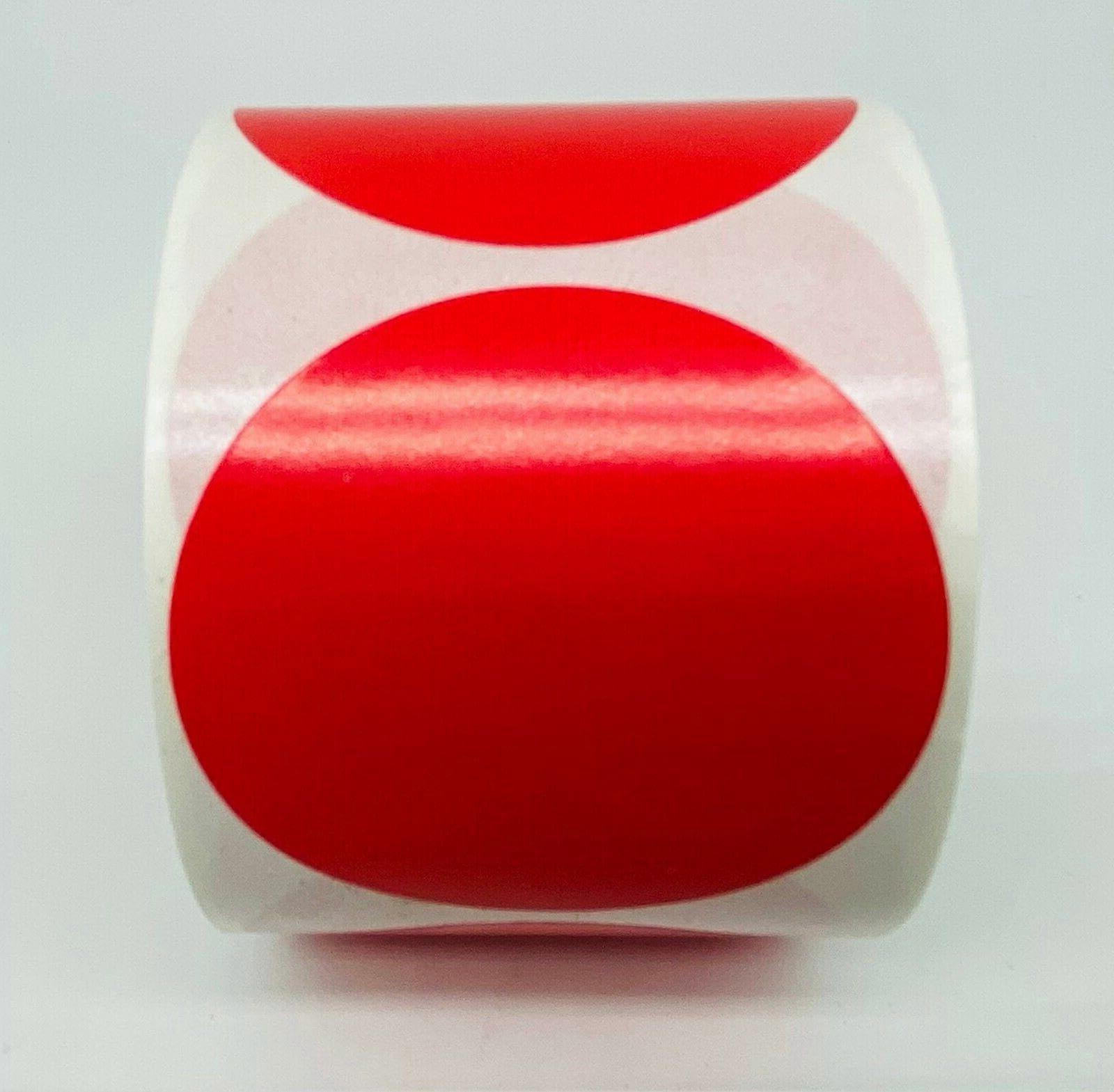 500 Red Inventory Labels 3 Inch Round Adhesive Dot Stickers for Quick Sorting and Warehouse Use