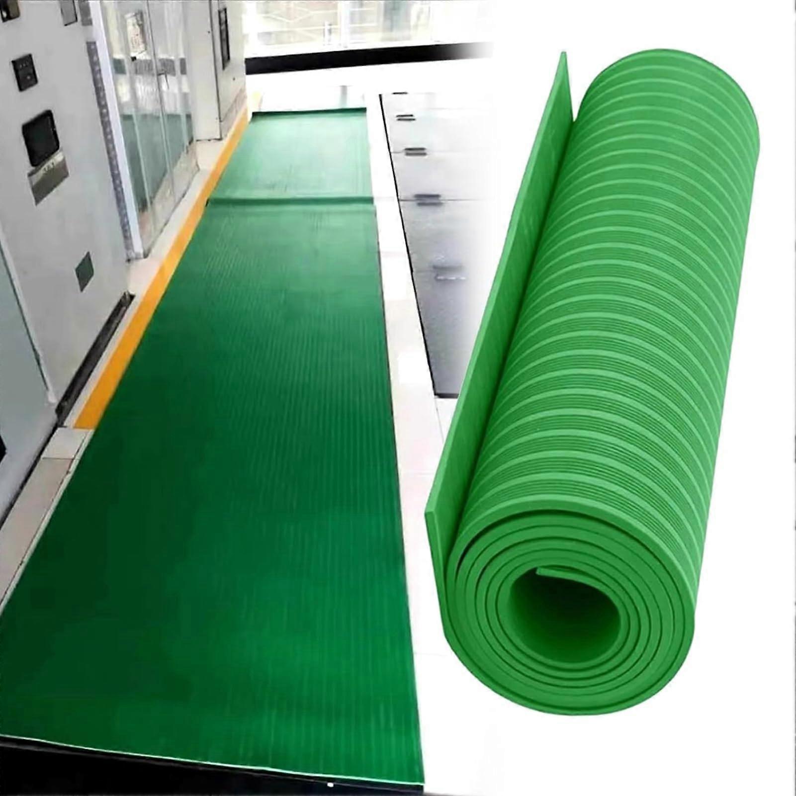 Electrical Insulating Mat  Voltage Rubber Mat NonSlip Waterproof Switchboard Floor 7.3mx3mm Green