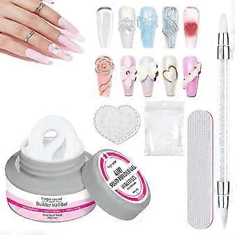 Builder Gel for Nails 2oz White Solid Hard Gel for Nail Extensions Sculpting NonSticky Salon Use